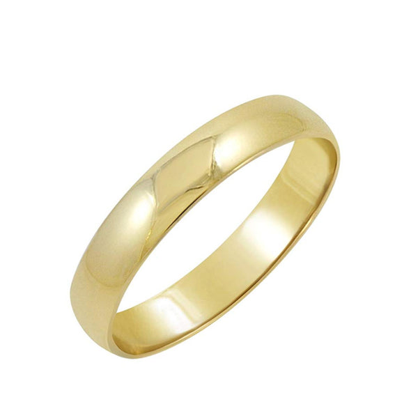 Men's Yellow Gold 4mm Traditional Fit Plain Wedding Band - 01BG04
